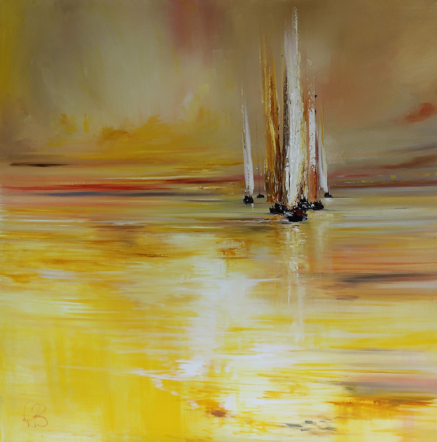 'Yachts and glowing light' by artist Rosanne Barr